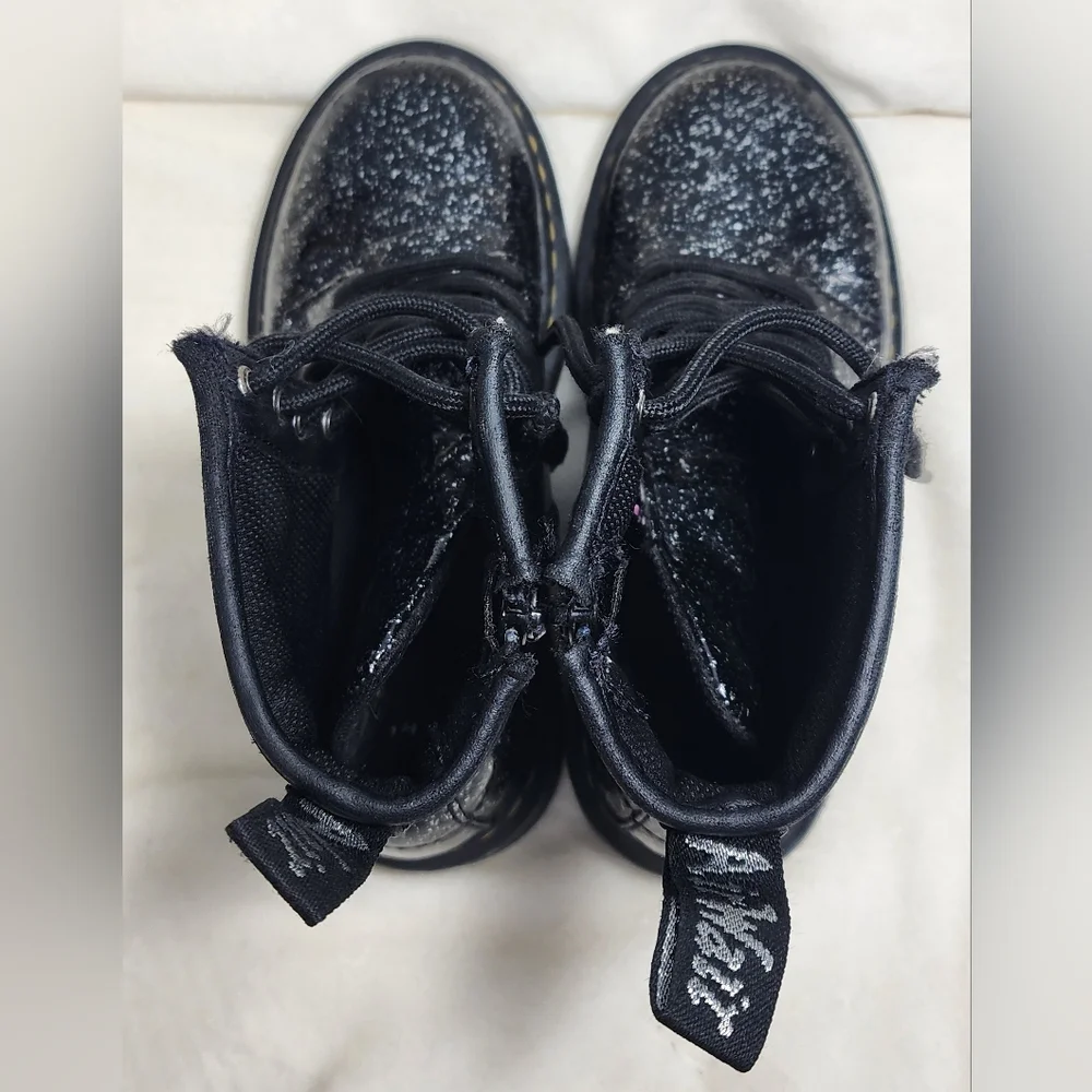 Dr. Martens Black Sparkle Combat Boots